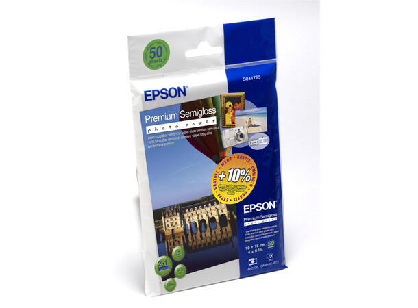 Epson Premium Semigloss 10X15 50 ark Halvblankt fotopapir 